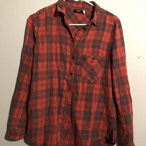 Red and grey soft flannel